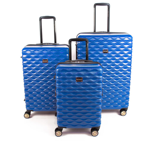 Kathy Ireland Maisy 3-Piece Hardside Luggage Se- Blue