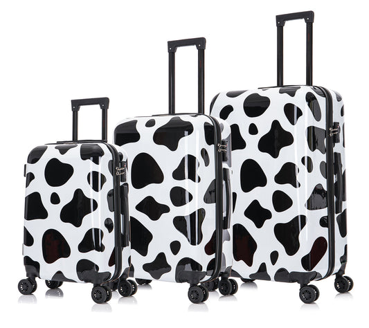 InUSA PRINTS Lightweight Hardside spinner 3 Pc Set-Cow