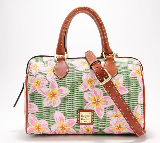 Dooney & Bourke Coated Cotton Plumeria Barrel Satchel