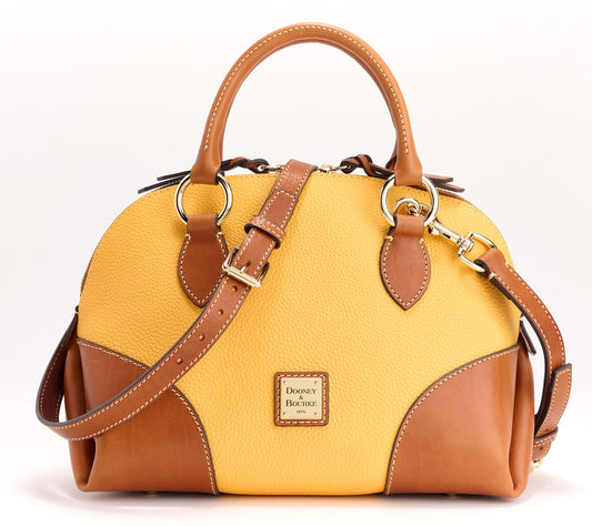 Dooney & Bourke Pebble Leather Domed Satchel with Trim