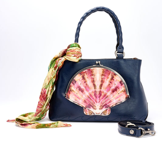 Patricia Nash Leather Angela Tooled Seashell Frame Satchel