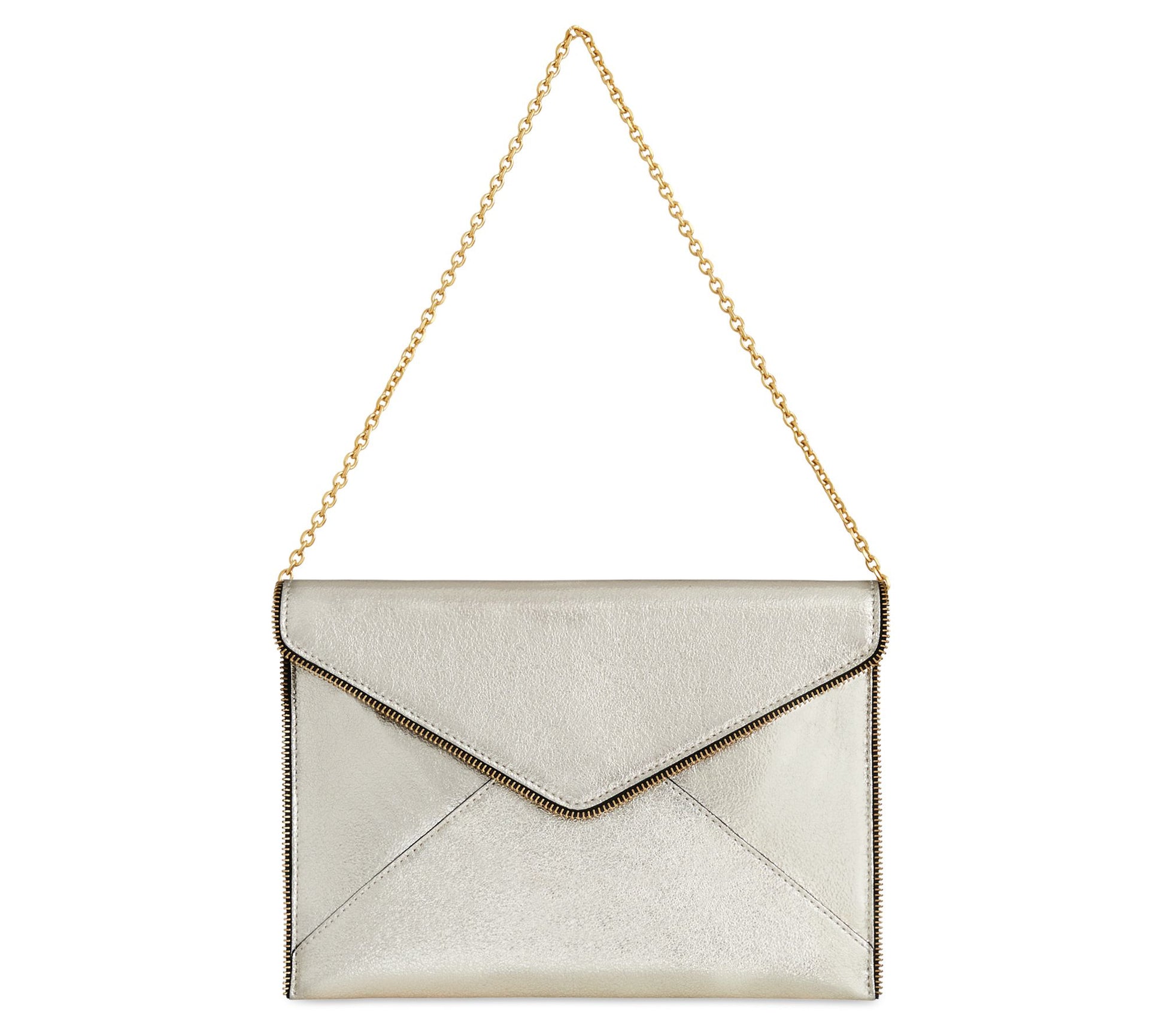 Rebecca Minkoff Leo Leather Clutch with Chain