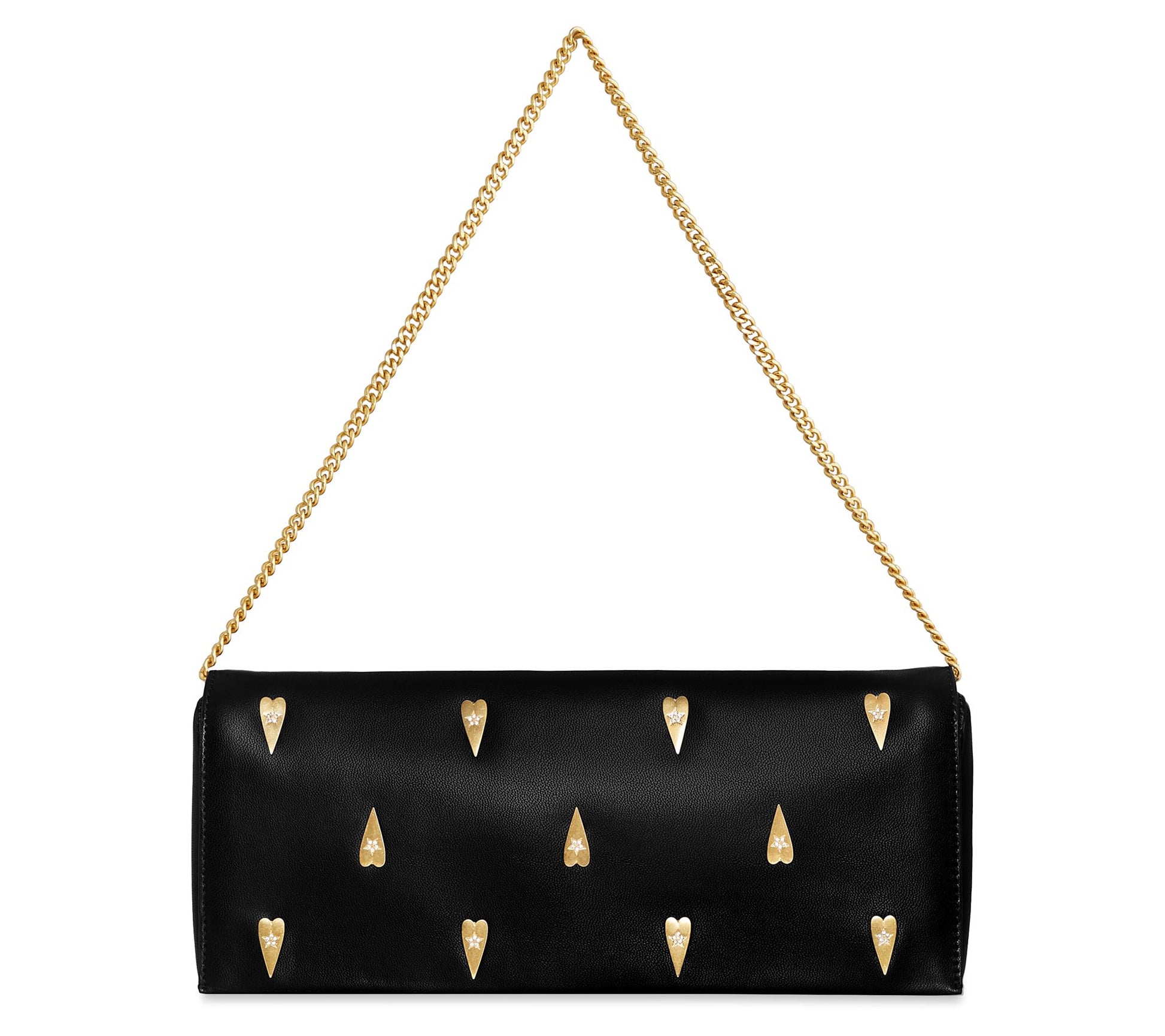 Rebecca Minkoff Slim Leather Clutch with HeartStuds