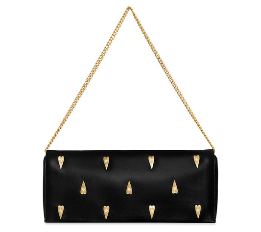 Rebecca Minkoff Slim Leather Clutch with HeartStuds