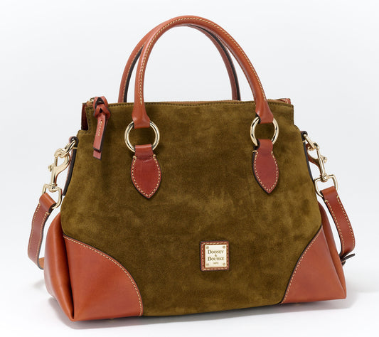Dooney & Bourke Suede Satchel with Florentine Trim