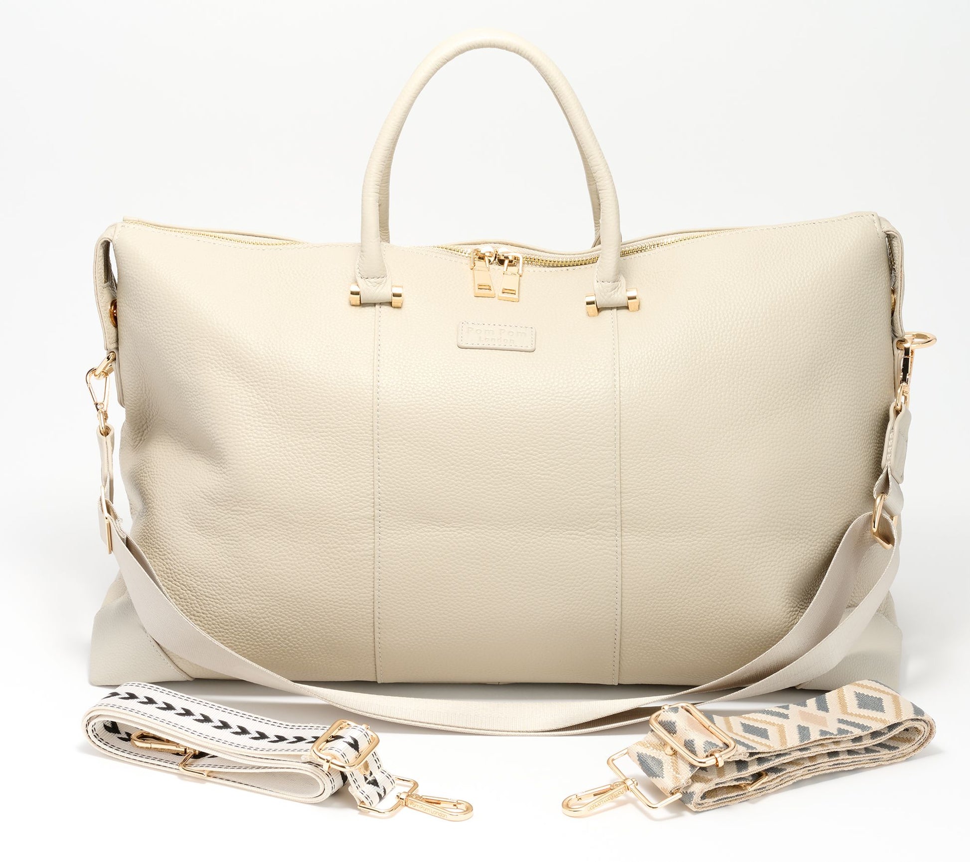 Pom Pom London Leather Weekend Bag with Multi-Straps