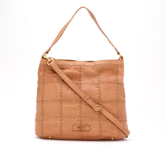 American Leather Co. Heritage Leather Zip Top Bucket Hobo
