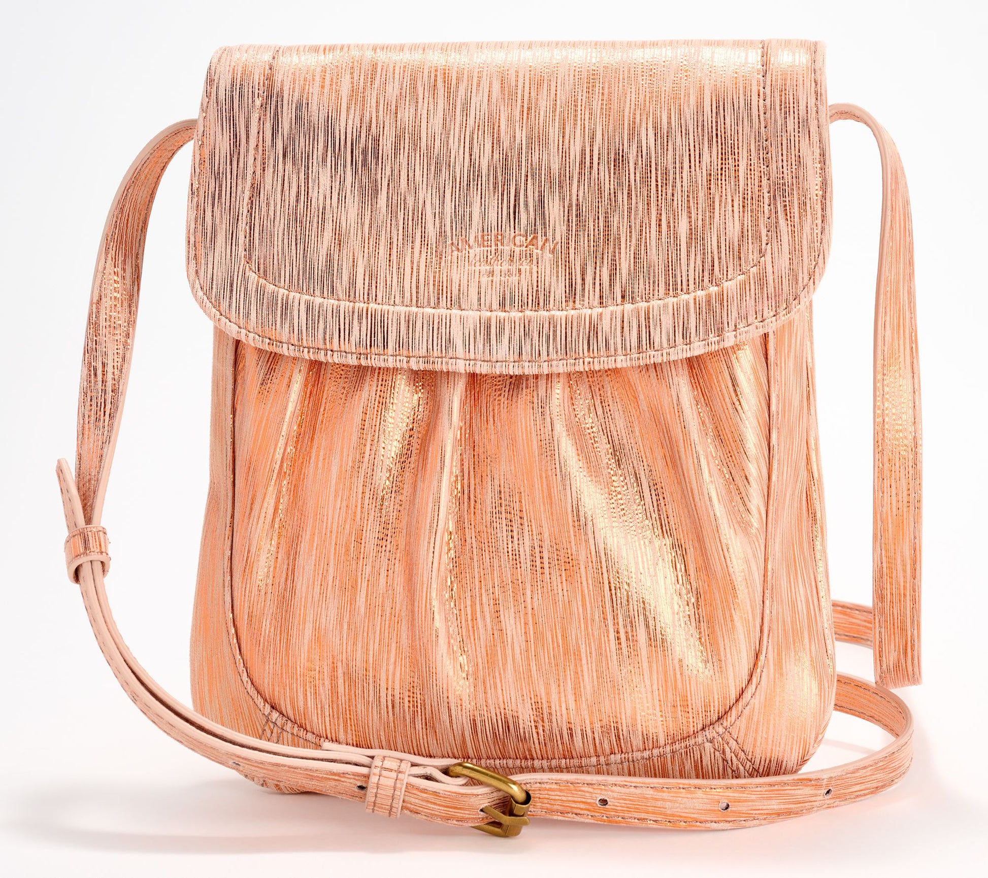 American Leather Co Birch Slim Leather Flap Crossbody