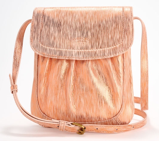 American Leather Co Birch Slim Leather Flap Crossbody