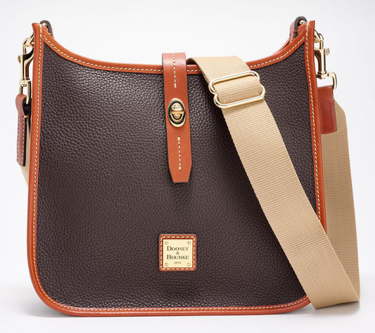 Dooney & Bourke Pebble Leather Turnlock Messenger Bag