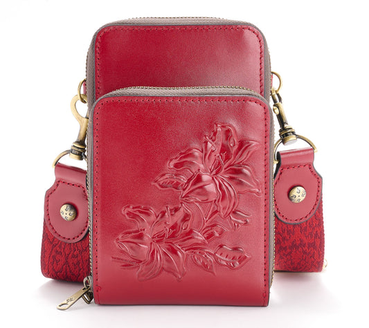 Patricia Nash Leather Shelby Phone Crossbody w/ Guitar Strap