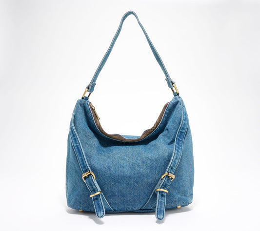 Patricia Nash Elia Denim Hobo Bag