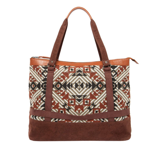 San Diego Hat Co. Hat Holder Cotton Tote with Leather Trim