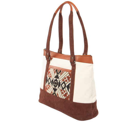 San Diego Hat C o. Cotton Tote Bag with Leathe r Trim