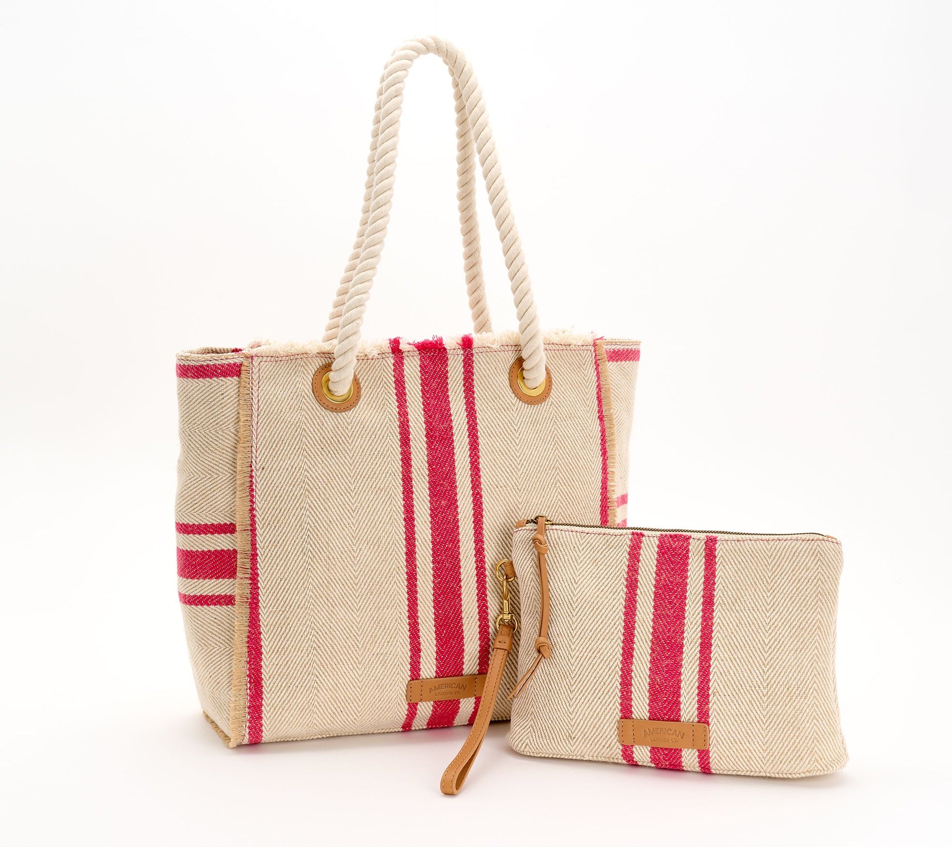 American Leather Co. Haven Canvas Tote & Wristlet Pouch
