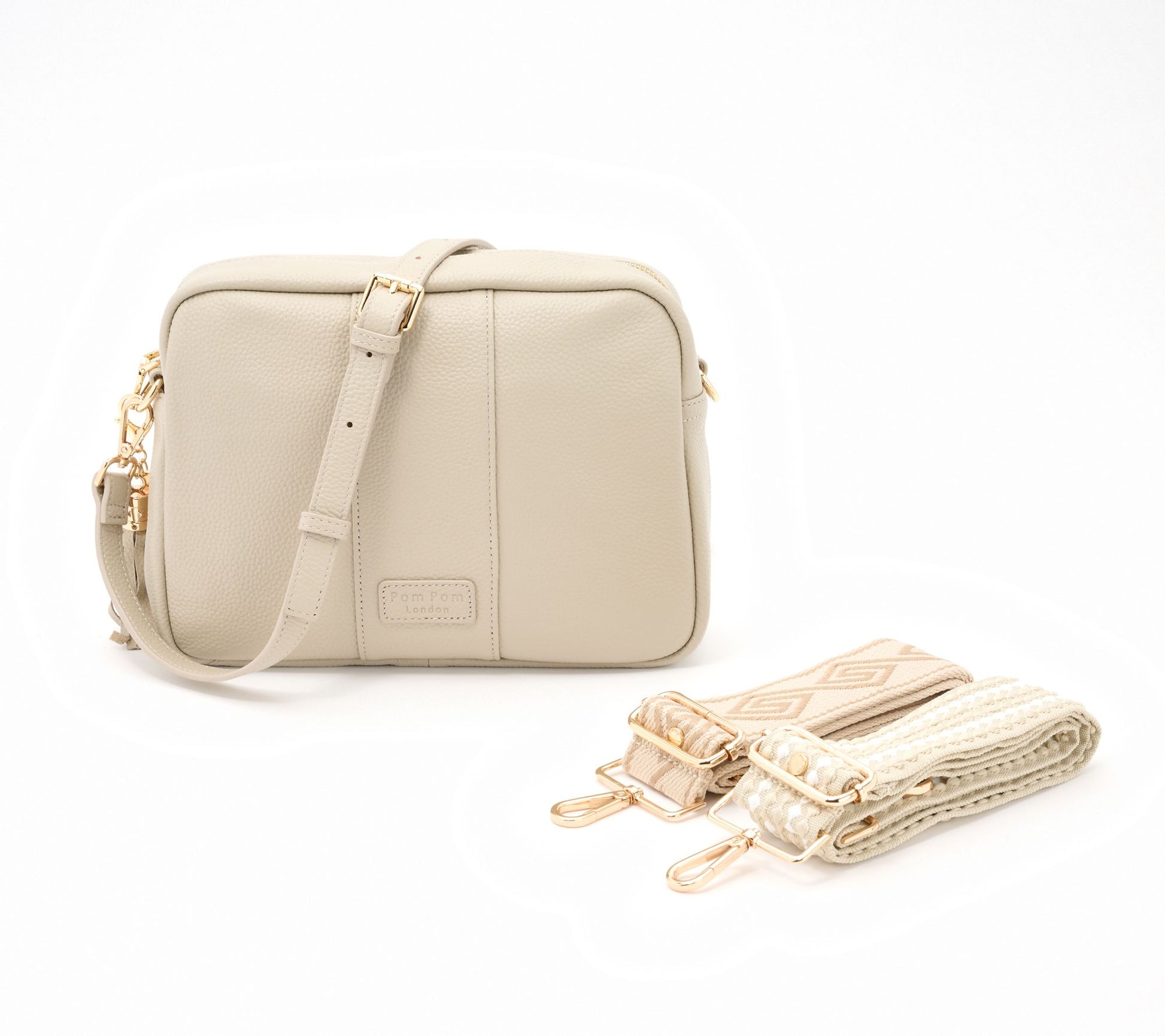 "As Is" Pom Pom London City Plus Leather Crossbody Bag