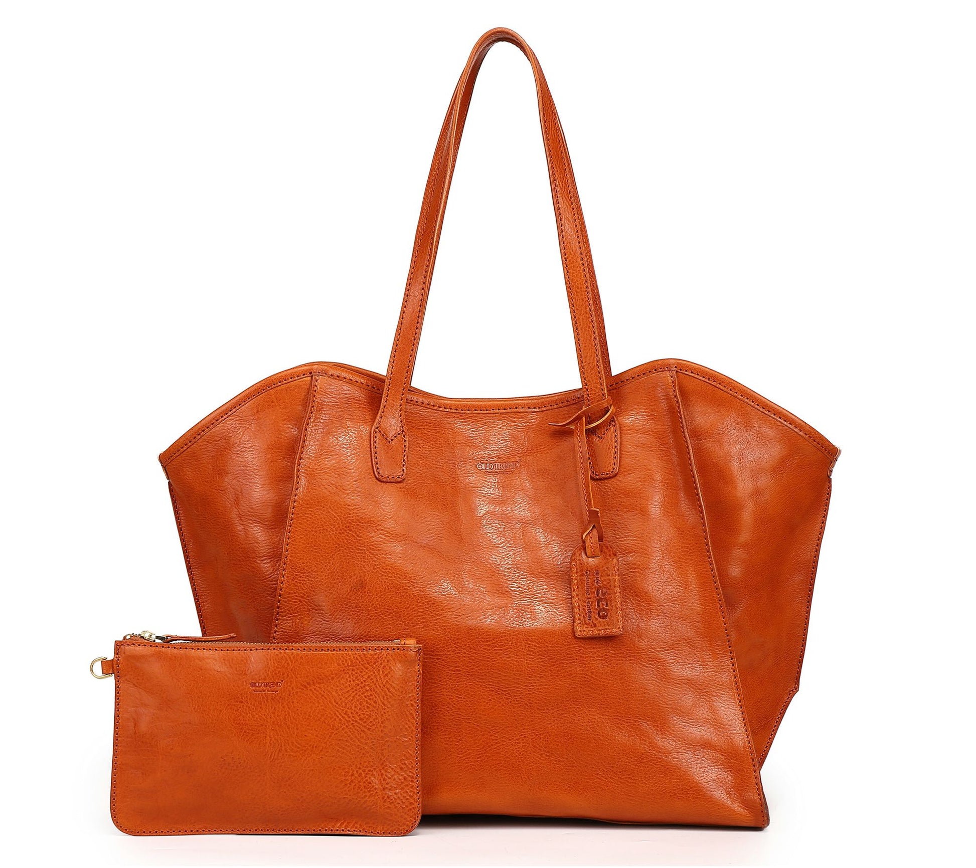 Old Trend Iris Carryall Leather Tote with Zip Pouch