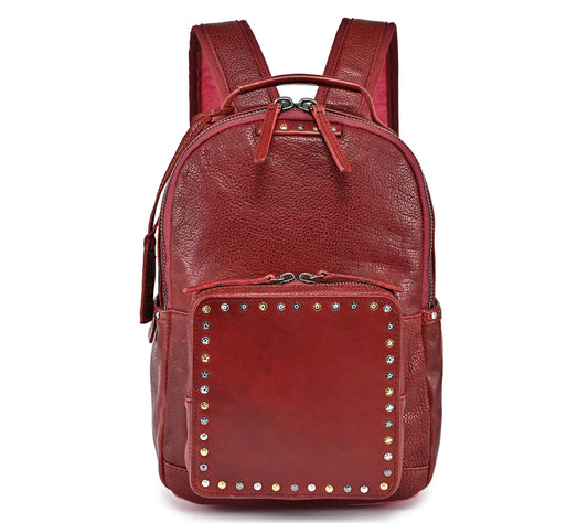 Old Trend West Heritage Leather Small Studded Backpack