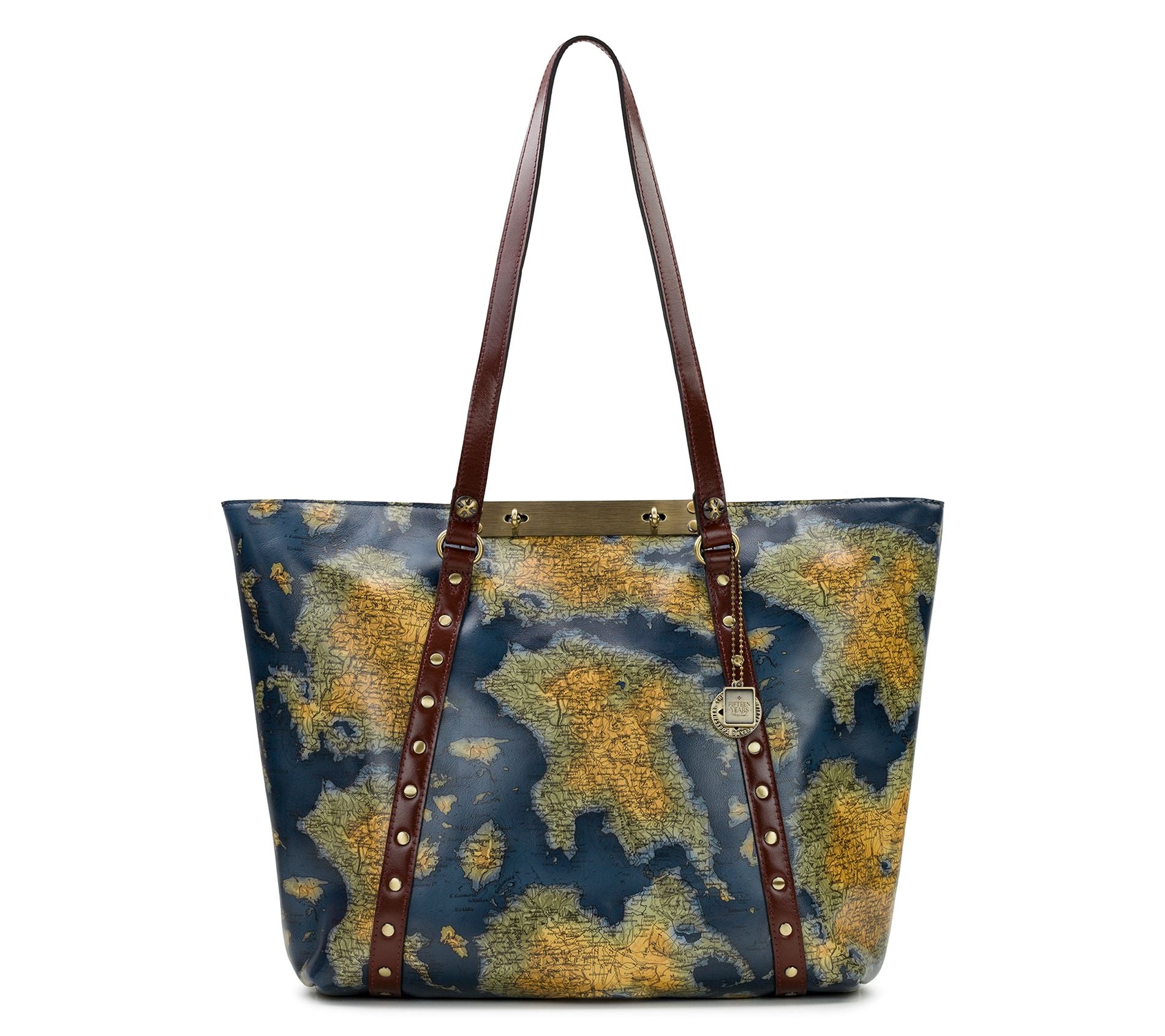 Patricia Nash Benvenuto Greek Map Leather Tote