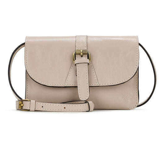 Patricia Nash Torri Vintage Leather Crossbody in Chalk