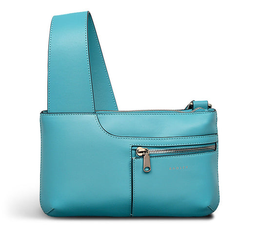 RADLEY London Pockets Mini Zip Turquoise Leather Crossbody