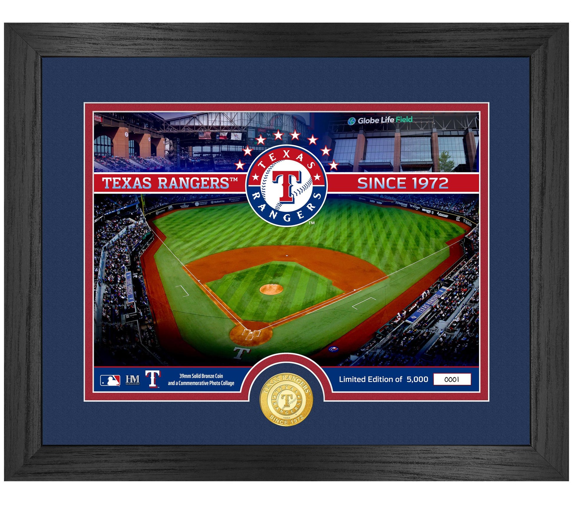 Highland Mint Texas Rangers Bronze Coin StadiumPhoto Mint