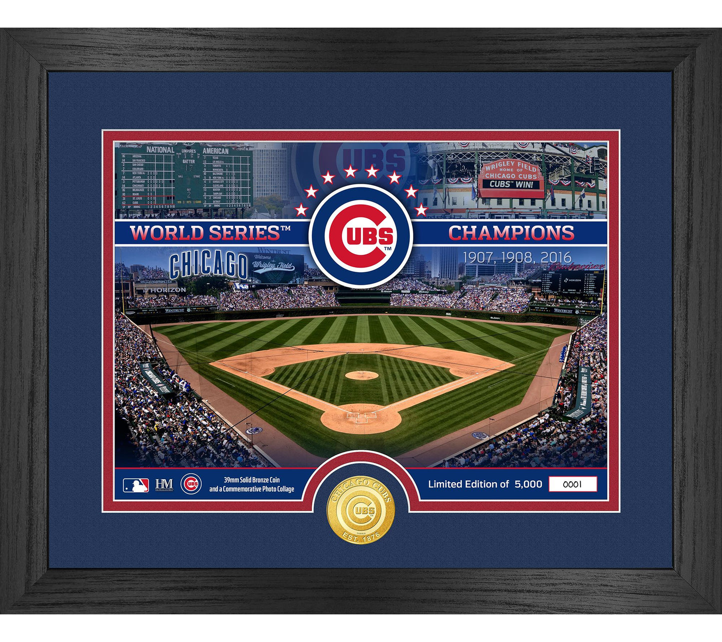 Highland Mint Chicago Cubs Bronze Coin Photo Mit