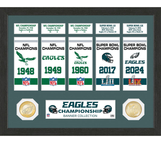Highland Mint Philadelphia Eagles 5x Wrld ChampCommem Banner