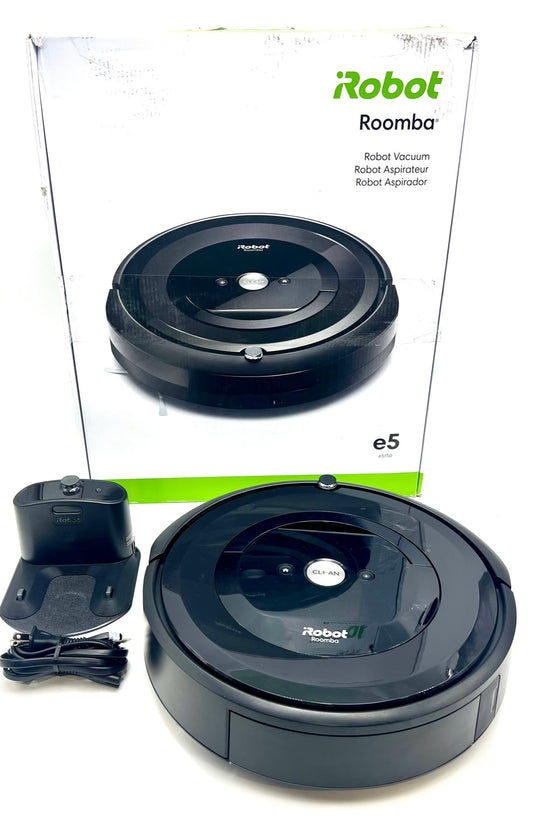 Open Box iRobot Roomba E5 5150 Robot Vacuum Wi-Fi Alexa Self-Charging E515020 - Black