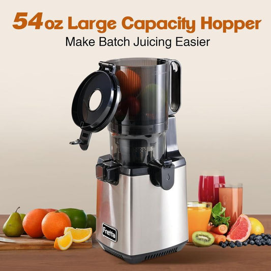 cold pressed juicer with 5.3" Feed Chute, Slow Masticator Chute, For Whole Vegetables and Fruits, High Yield, Easy to Clean