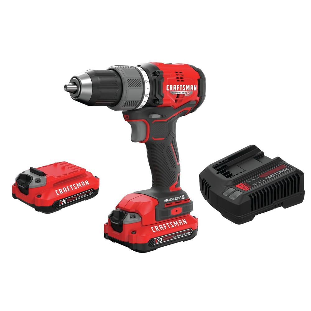 Restored Craftsman CMCD713C2R V20 Brushless RP Lithium-Ion 1/2 in. Cordless Drill Driver Kit (2 Ah) (Refurbished)