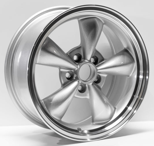 1994-1995 Ford Mustang Replacement Wheel 17"X8" 5 Spoke, Silver Machined and Painted