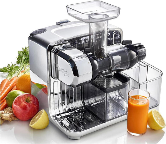 Restored Omega CUBE300SX Cube Slow Masticating Compact Design 200W Juicer Nutrition Center (Refurbished)