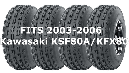 Kawasaki KSF80A/KFX80 2003-2006 Full Set Wanda Sport ATV tires 19x7-8 19x7x8