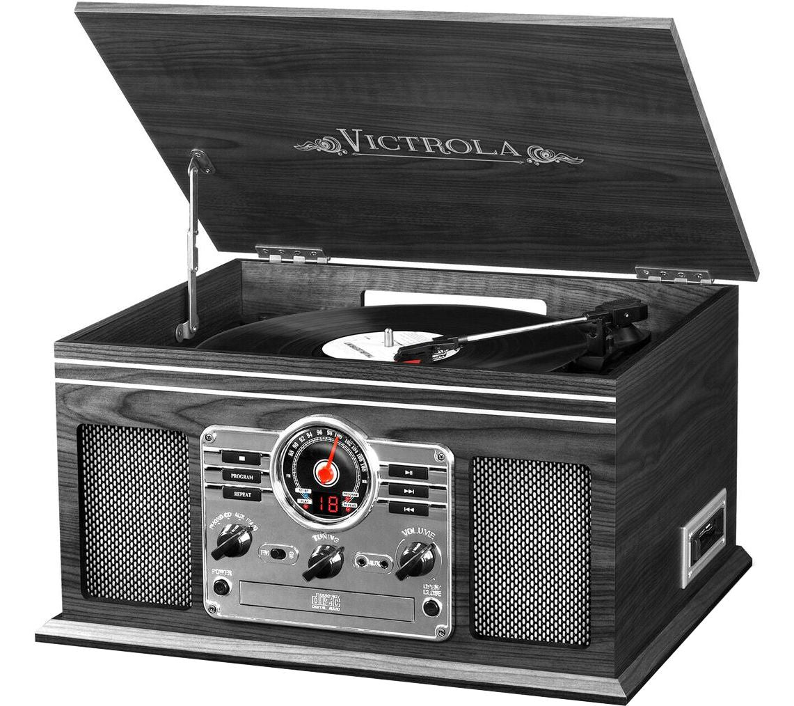 Victrola Quincy Wooden 6-in-1 Bluetooth RecordPlayer