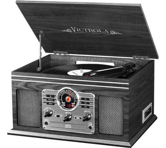 Victrola Quincy Wooden 6-in-1 Bluetooth RecordPlayer