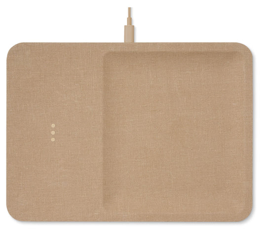 Courant Catch:3 Essentials Linen Wireless Charging Valet Tray