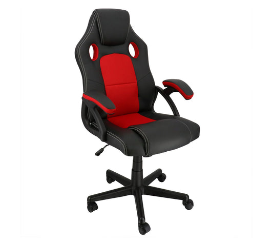 Elama Adjustable Faux Leather Gaming Chair -Black/Red