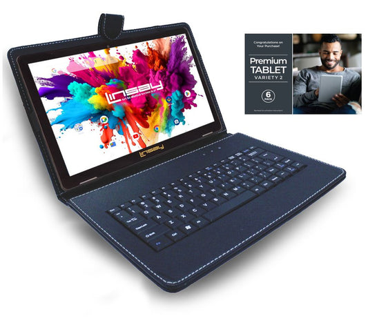 LINSAY Tab Octa Core 128GB w/ Keyboard Case & Office Suite