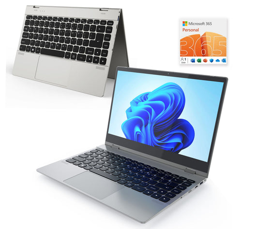 RCA Plus 14" Touch 2-in-1 Laptop, Intel 128GB SSD with MS365