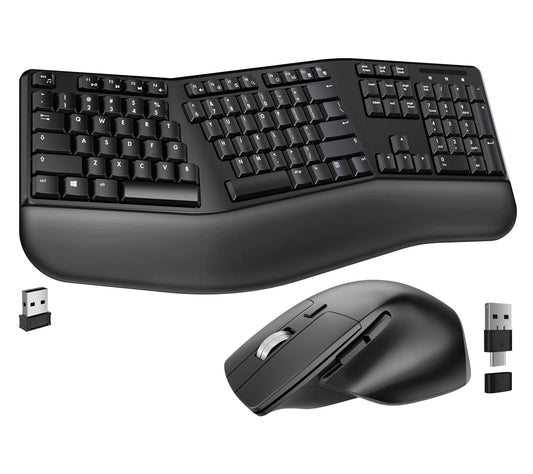 Delton G18 Ergonomic Wireless Keyboard and Optical Mouse Combo