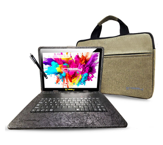 LINSAY 10.1" 128GB Octa-Core Android 13 Tablet w/ Keyboard & Accs