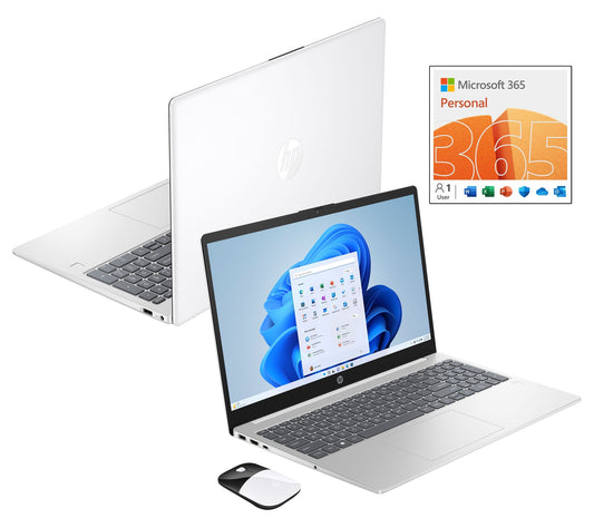 HP 15" Laptop Intel 4GB RAM 128GB Storage w/ HP Wireless Mouse & MS365