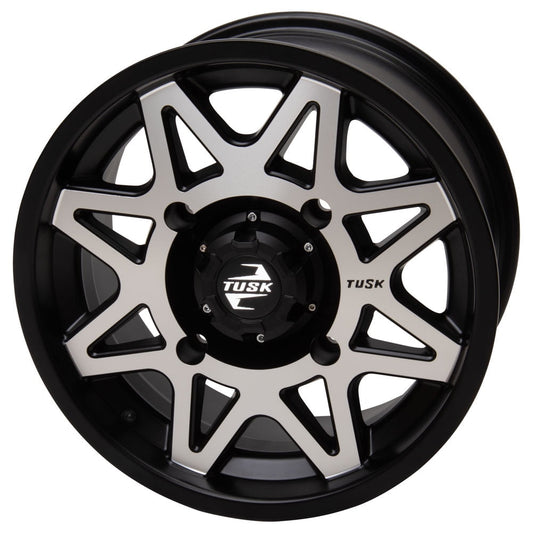 4/137 Tusk Tintic Wheel 15x7 5.0 + 2.0 Machined/Black For TEXTRON STAMPEDE 4 2018-2019