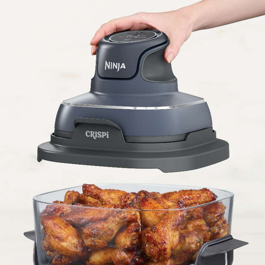 RESTORED Ninja Crispi Air Fryer, Microwave, Freezer & Dishwasher Safe, 4 QT & 6 Cup Glass Containers with Storage Lids, Easy Meals, Air Fry, Bake, & More Grey, FN101GY (Refurbished)