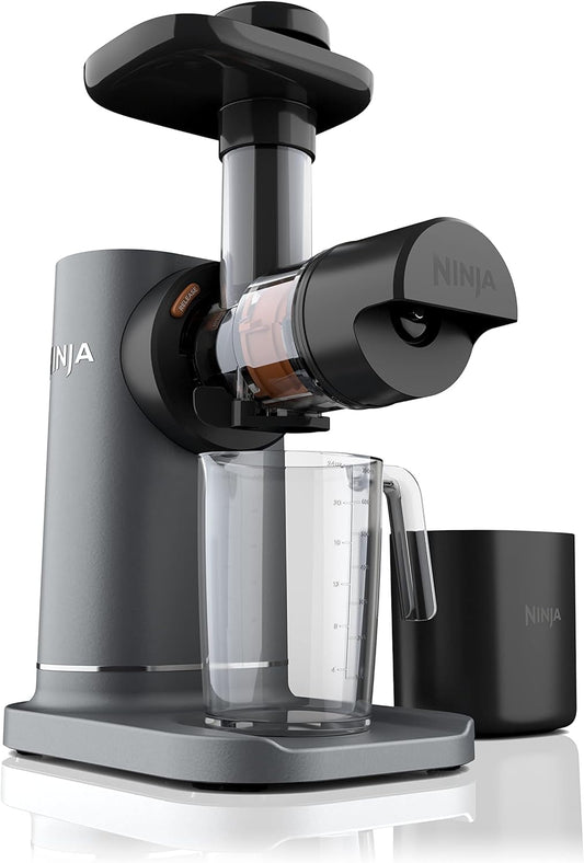 Restored Ninja NeverClog Cold Press Juicer, Powerful Slow Juicer with Total Pulp Control, Countertop, Electric, 2 Pulp Functions, Dishwasher Safe, Charcoal (Refurbished)