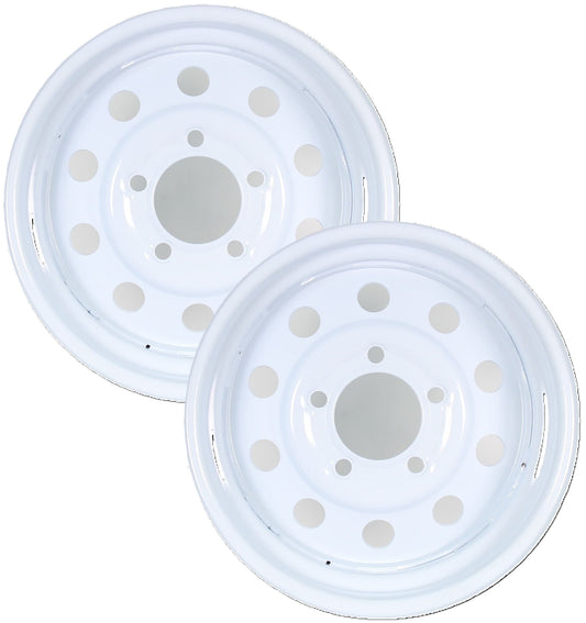 eCustomrim 2-Pack Trailer Rim Wheel 14X5.5 5-4.5 White Modular 2200 Lb. 3.19 CB 75PSI