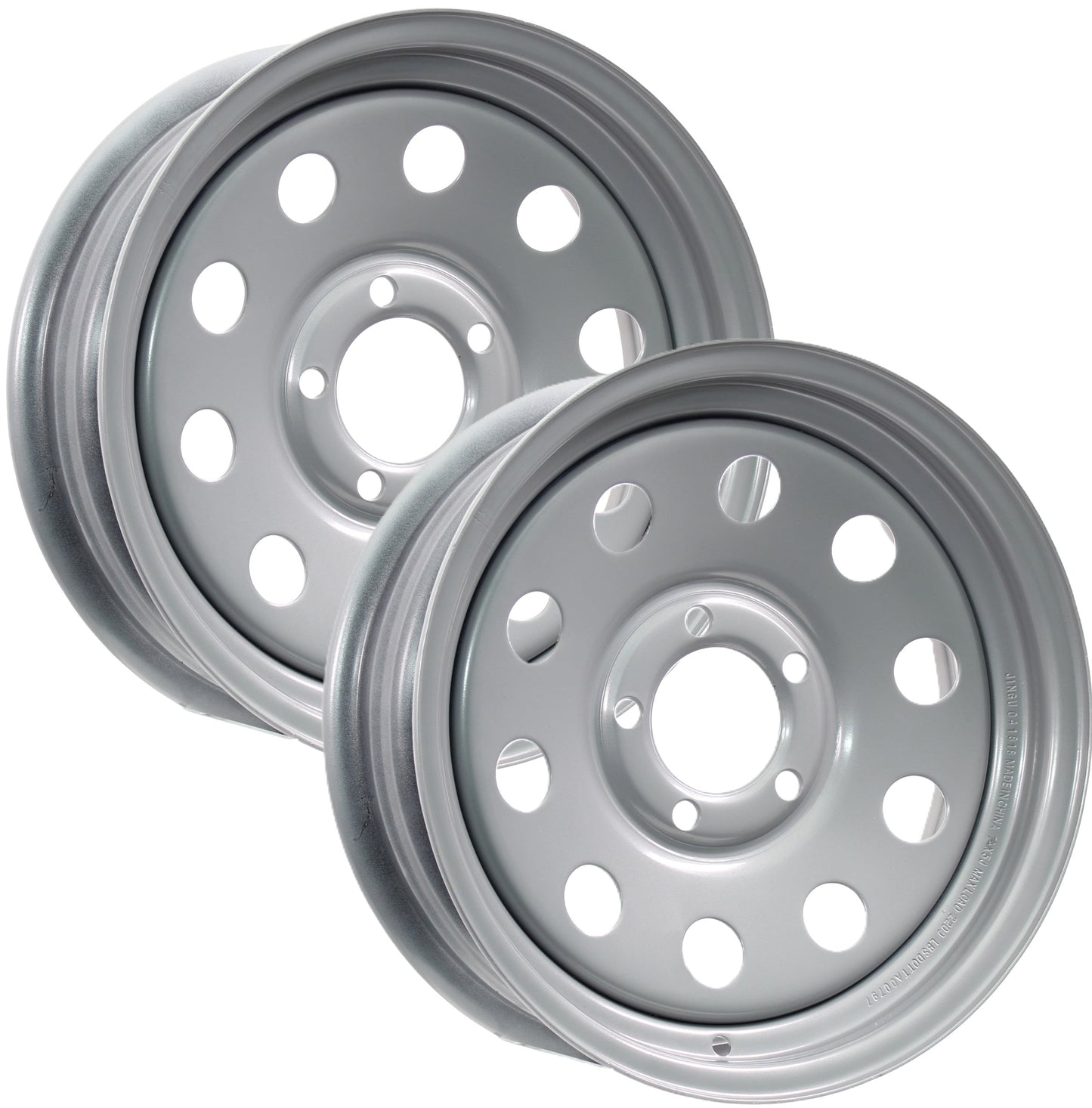 eCustomrim 2-Pack Trailer Rim Wheel 15X5 5-4.5 Silver Modular 1870 Lb. 3.19 Center Bore
