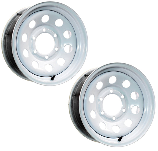 eCustomrim 2-Pack Trailer Rim Wheel 15X6 6-5.5 White Modular 2830 Lb. 4.27 Center Bore
