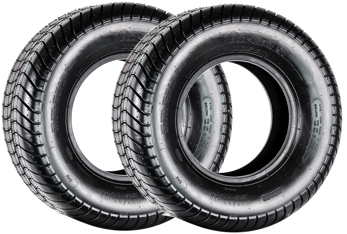 eCustomrim 2-Pack Trailer Tire 20.5x8.0-10 205/65-10 Load Range C 6 Ply Tractor Tire